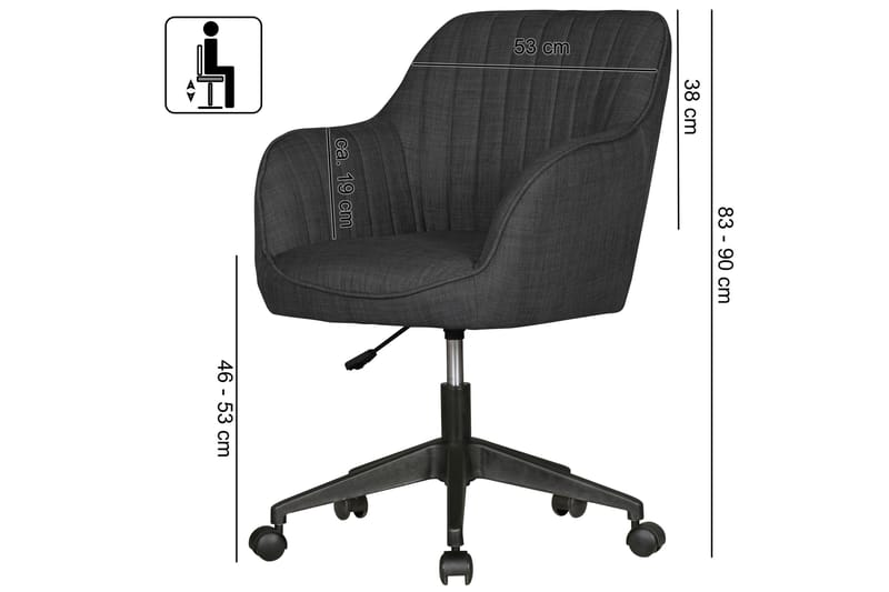 Daquavious Kontorsstol - Svart - Möbler - Fåtölj & stolar - Kontorsstol & skrivbordsstol