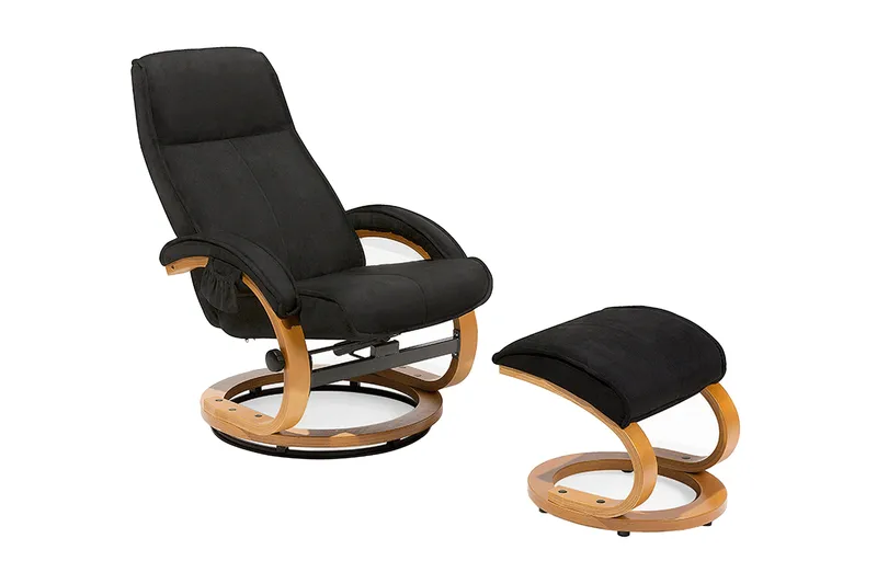 Hero Recliner med fotpall, Svart