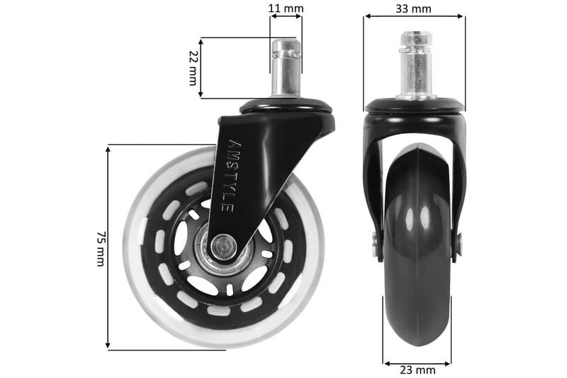 Hjul Lahrman till Kontorsstol 5-pack - Transparent - Möbler - Fåtölj & stolar - Kontorsstol & skrivbordsstol