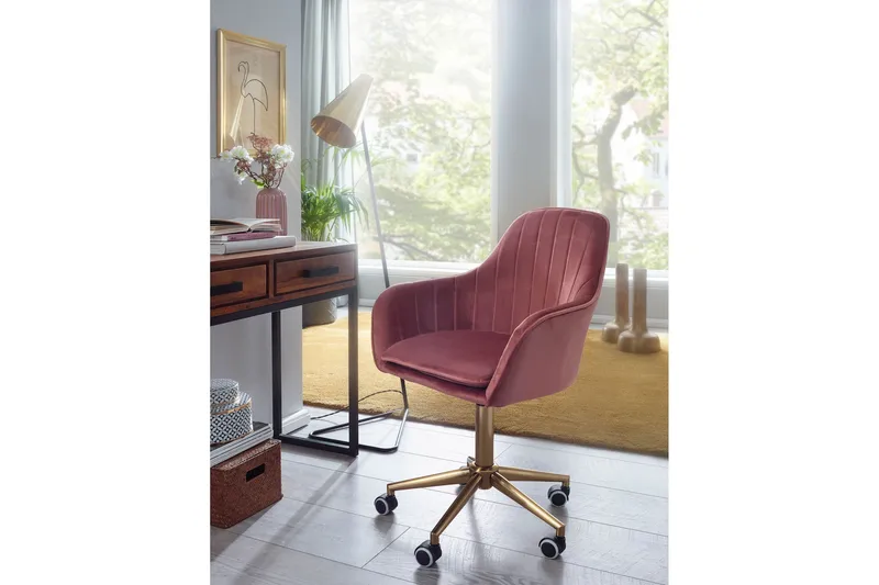 Hubdam Kontorsstol - Rosa/Guld - Möbler - Fåtölj & stolar - Kontorsstol & skrivbordsstol