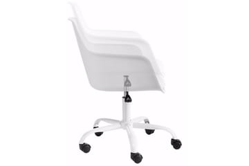Kontorsstol Leslie - PU|Vit|Metall - Möbler - Fåtölj & stolar - Kontorsstol & skrivbordsstol