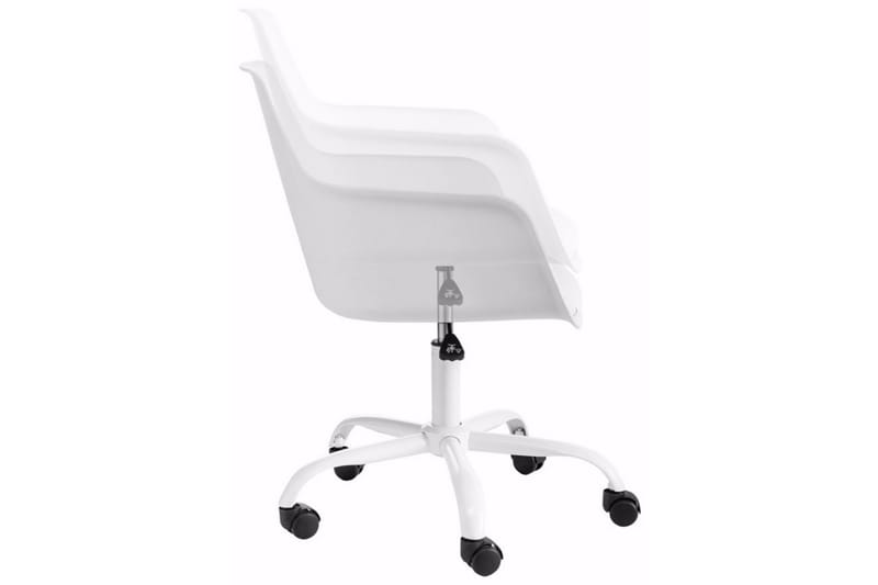 Kontorsstol Leslie - PU|Vit|Metall - Möbler - Fåtölj & stolar - Kontorsstol & skrivbordsstol