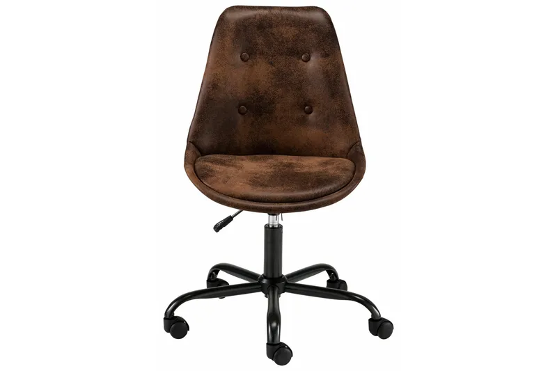 Kontorsstol Weston Konstläder - Brun|Metall - Möbler - Fåtölj & stolar - Kontorsstol & skrivbordsstol