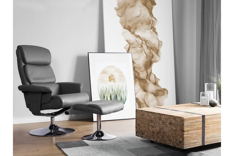 Legend Recliner med fotpall - Grå - Möbler - Fåtölj & stolar - Fåtölj - Massagestol & massagefåtölj