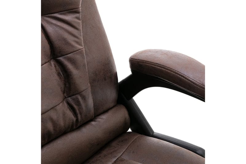 Massagekontorsstol mörkbrun äkta läder - Brun - Kontorsstol & skrivbordsstol