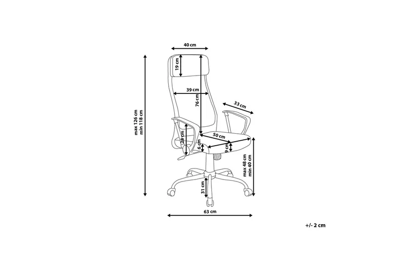 Pioneer Kontorsstol - Grå - Möbler - Fåtölj & stolar - Kontorsstol & skrivbordsstol