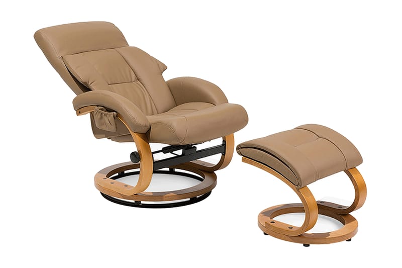 Reclinerstol Force med fotpall - Beige - Möbler - Fåtölj & stolar - Kontorsstol & skrivbordsstol