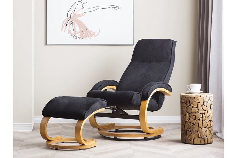 Reclinerstol HERO med fotpall - Svart - Möbler - Fåtölj & stolar - Kontorsstol & skrivbordsstol