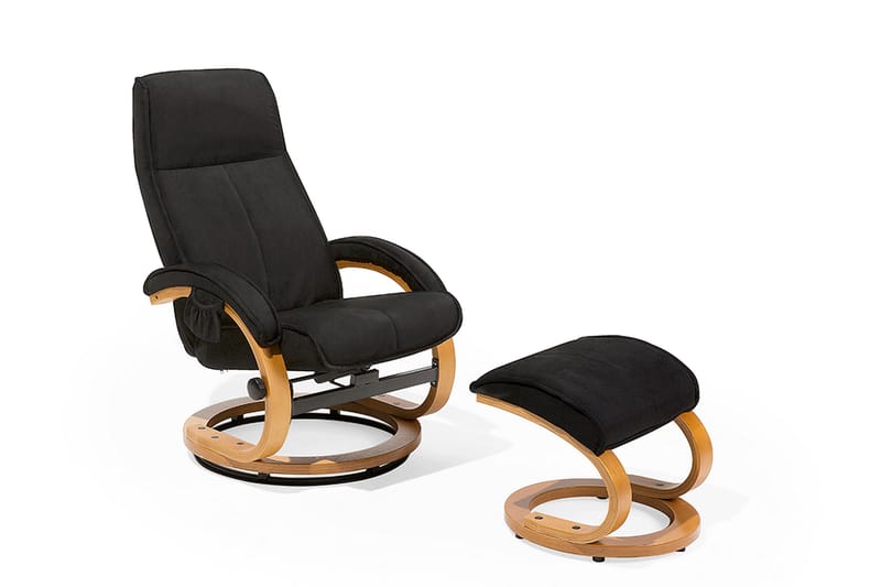 Reclinerstol HERO med fotpall - Svart - Möbler - Fåtölj & stolar - Kontorsstol & skrivbordsstol