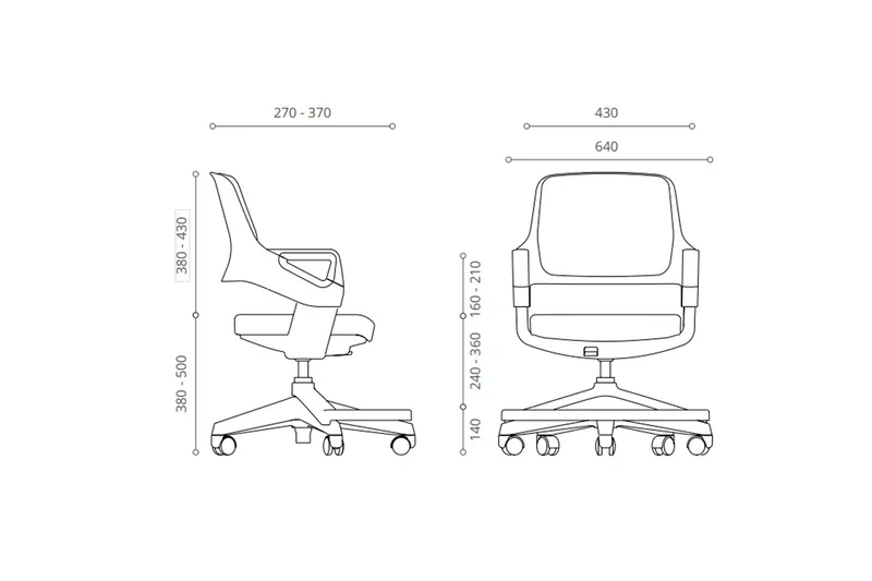 Rookee Barnstol 4-14 år - Möbler - Barnmöbler - Barnstol - Skrivbordsstol barn