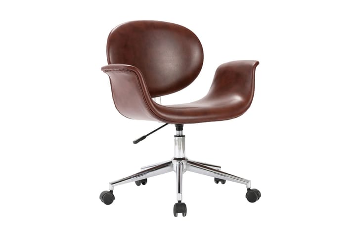 Snurrbar kontorsstol brun konstläder - Kontorsstol & skrivbordsstol