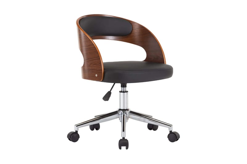 Snurrbar kontorsstol svart böjträ och konstläder - Svart - Kontorsstol & skrivbordsstol