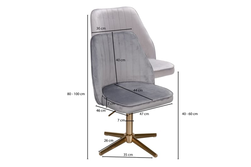 Willowdale Kontorsstol - Grå/Guld - Möbler - Fåtölj & stolar - Kontorsstol & skrivbordsstol