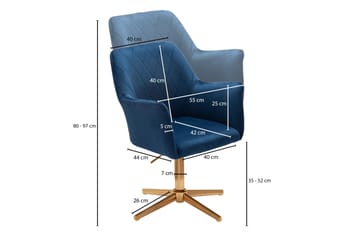 Willowdale Kontorsstol med Armstöd - Mörkblå/Guld - Möbler - Fåtölj & stolar - Kontorsstol & skrivbordsstol