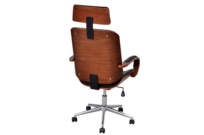 Kontorsstol snurr med nackstöd och konstläderklädsel Bentwoo - Brun - Kontorsstol & skrivbordsstol
