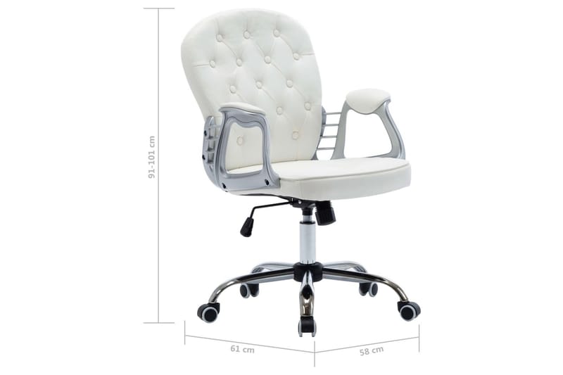 Kontorsstol snurrbar vit konstläder - Vit - Kontorsstol & skrivbordsstol