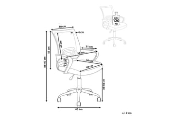 Kontorsstol Solid Grå/Silver/Vit - Grå/Silver/Vit - Möbler - Fåtölj & stolar - Kontorsstol & skrivbordsstol