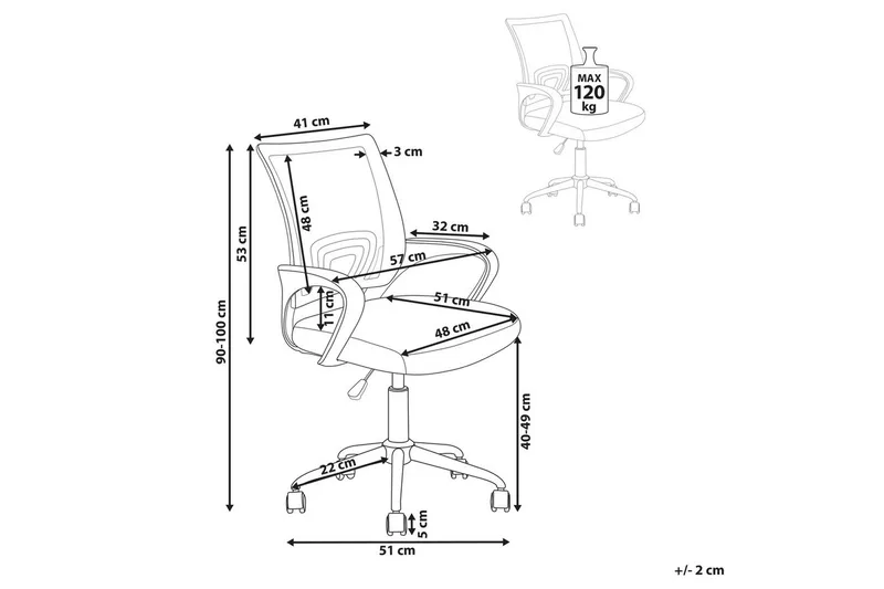 Kontorsstol Solid - Svart, vit, silver - Möbler - Fåtölj & stolar - Kontorsstol & skrivbordsstol