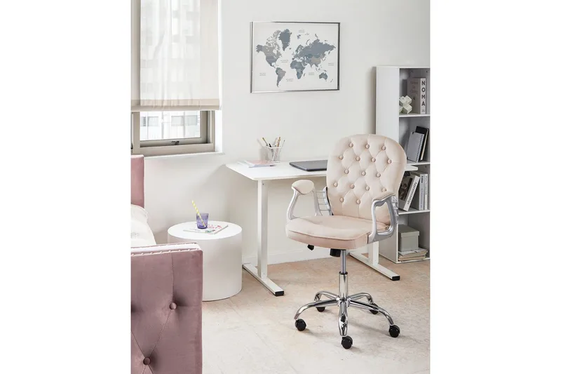 Kontorsstol Princess - Beige, Silver, Svart - Möbler - Fåtölj & stolar - Kontorsstol & skrivbordsstol