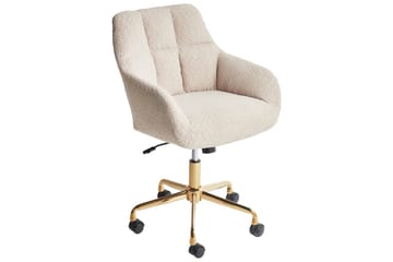 Kontorsstol Palmdale Beige/svart/guld - Beige/svart/guld - Möbler - Fåtölj & stolar - Kontorsstol & skrivbordsstol