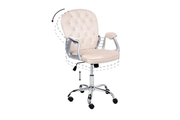 Kontorsstol Princess - Beige, Silver, Svart - Möbler - Fåtölj & stolar - Kontorsstol & skrivbordsstol