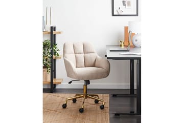 Kontorsstol Palmdale Beige/svart/guld - Beige/svart/guld - Möbler - Fåtölj & stolar - Kontorsstol & skrivbordsstol