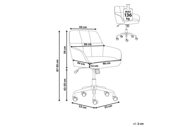 Kontorsstol Palmdale Beige/svart/guld - Beige/svart/guld - Möbler - Fåtölj & stolar - Kontorsstol & skrivbordsstol