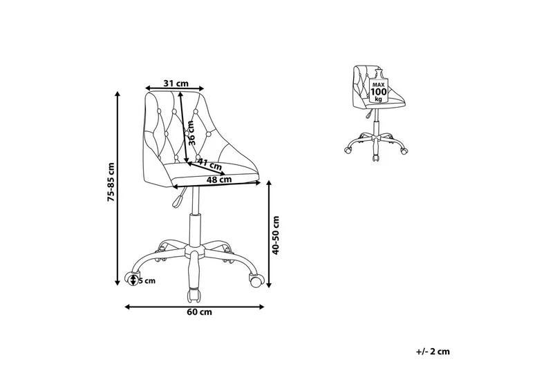 Kontorsstol Parrish Rosa/svart/silver - Rosa/svart/silver - Möbler - Fåtölj & stolar - Kontorsstol & skrivbordsstol