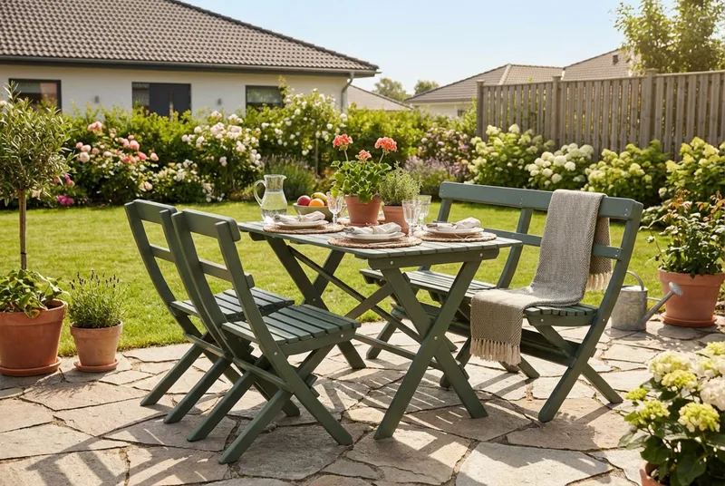 Landet Klappstol - Hopfällbar stol utomhus i akacia trä - Grön - Utemöbler & utemiljö - Balkong & altan - Balkongmöbler - Balkongstol