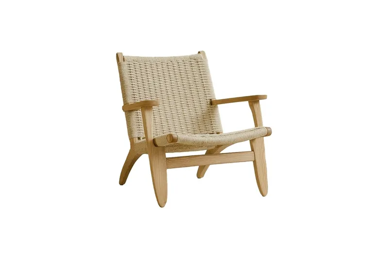 Lazy Fåtölj med Armstöd i Trä med Rottingbakstycke - Beige - Möbler - Fåtölj & stolar - Fåtölj