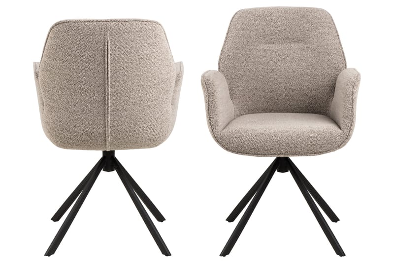 Lipie Matstol i Bouclé med Metallben - Beige - Möbler - Fåtölj & stolar - Matstol & köksstol