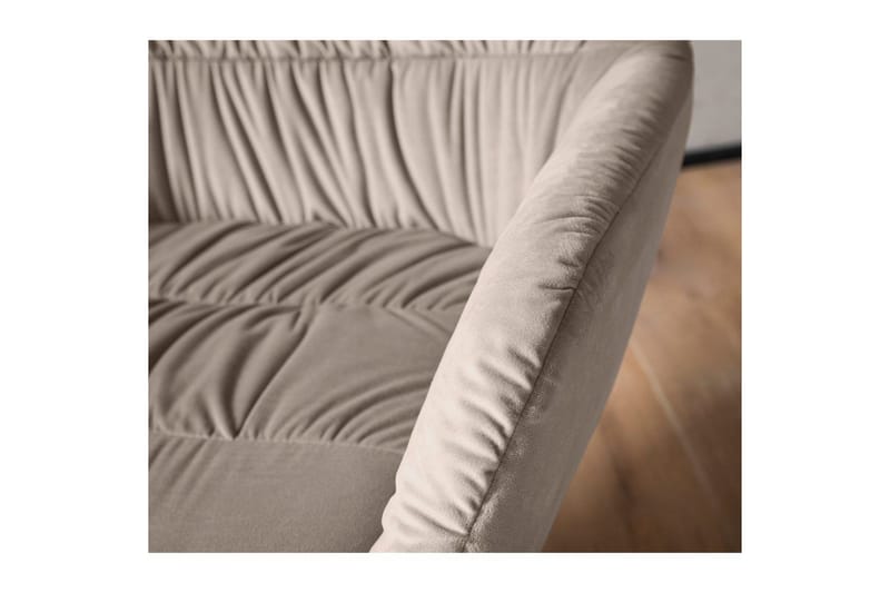 Lounge & Cocktailstol Wohnling mysig sammet klädd, med armstöd, modern stil Beige - Beige - Möbler - Fåtölj & stolar - Fåtölj