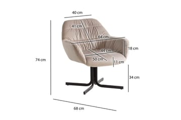 Lounge & Cocktailstol Wohnling mysig sammet klädd, med armstöd, modern stil Beige - Beige - Möbler - Fåtölj & stolar - Fåtölj