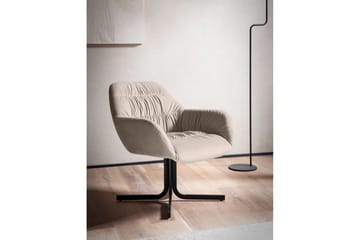 Lounge & Cocktailstol Wohnling mysig sammet klädd, med armstöd, modern stil Beige - Beige - Möbler - Fåtölj & stolar - Fåtölj