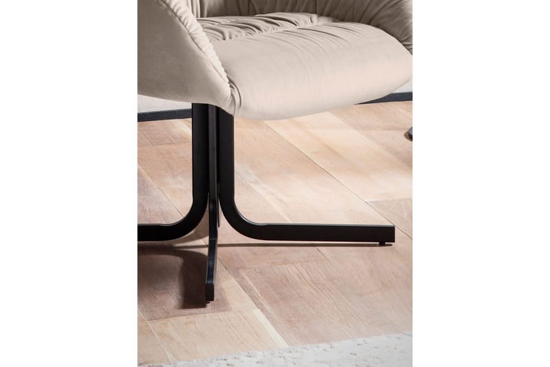 Lounge & Cocktailstol Wohnling mysig sammet klädd, med armstöd, modern stil Beige - Beige - Möbler - Fåtölj & stolar - Fåtölj