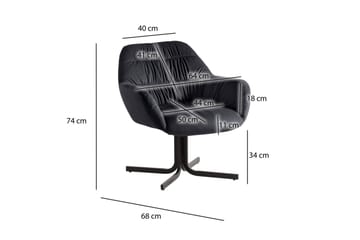 Lounge & Cocktailstol Wohnling mysig sammet klädd, med armstöd, modern stil Svart - Svart - Möbler - Fåtölj & stolar - Fåtölj