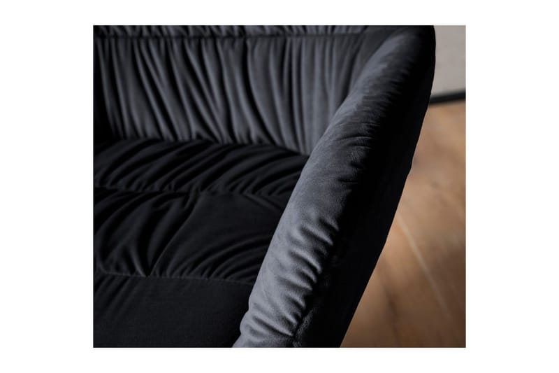 Lounge & Cocktailstol Wohnling mysig sammet klädd, med armstöd, modern stil Svart - Svart - Möbler - Fåtölj & stolar - Fåtölj