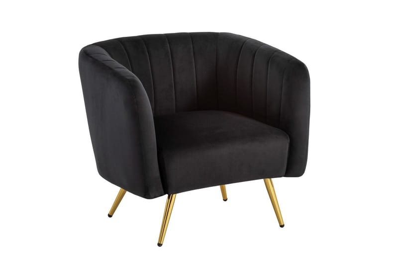 Lounge & Cocktailstol Wohnling Sammet stoppad Gyllene Metallben Industriell - Möbler - Fåtölj & stolar - Matstol & köksstol