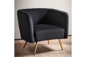 Lounge & Cocktailstol Wohnling Sammet stoppad Gyllene Metallben Industriell - Möbler - Fåtölj & stolar - Matstol & köksstol