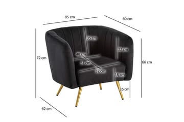 Lounge & Cocktailstol Wohnling Sammet stoppad Gyllene Metallben Industriell - Möbler - Fåtölj & stolar - Matstol & köksstol