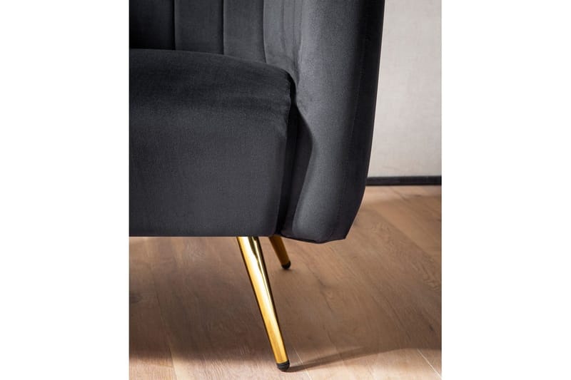 Lounge & Cocktailstol Wohnling Sammet stoppad Gyllene Metallben Industriell - Möbler - Fåtölj & stolar - Matstol & köksstol