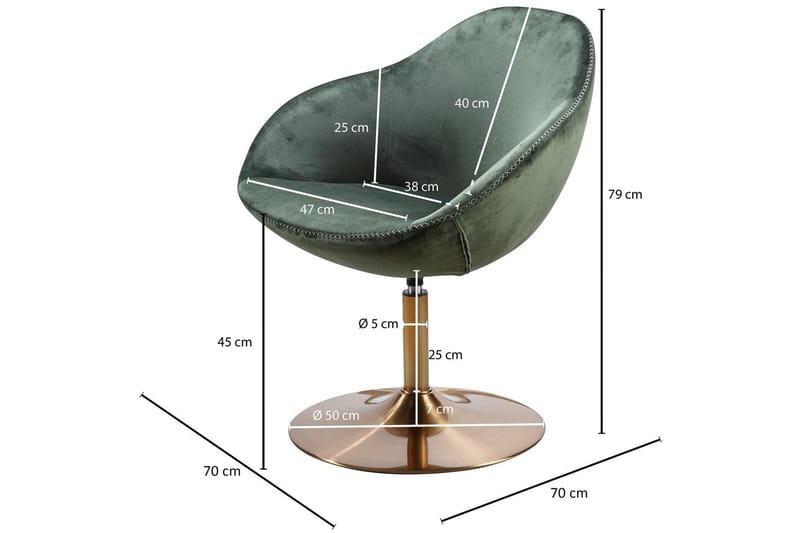 Lounge & Cocktailstol Wohnling Siran Sammet Klädd Industriell - Möbler - Fåtölj & stolar - Fåtölj