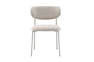 Lucy Matstol & Köksstol i Bouclé med Sandfärgade Metallben - Beige - Möbler - Fåtölj & stolar - Matstol & köksstol