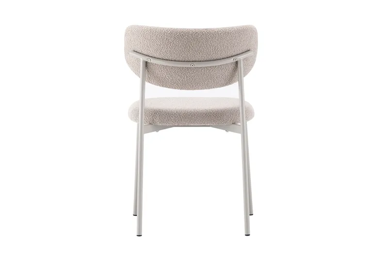 Lucy Matstol & Köksstol i Bouclé med Sandfärgade Metallben - Beige - Möbler - Fåtölj & stolar - Matstol & köksstol