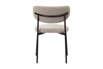 Lucy Matstol - Greige Bouclé / Metallben Svart - Möbler - Fåtölj & stolar - Matstol & köksstol