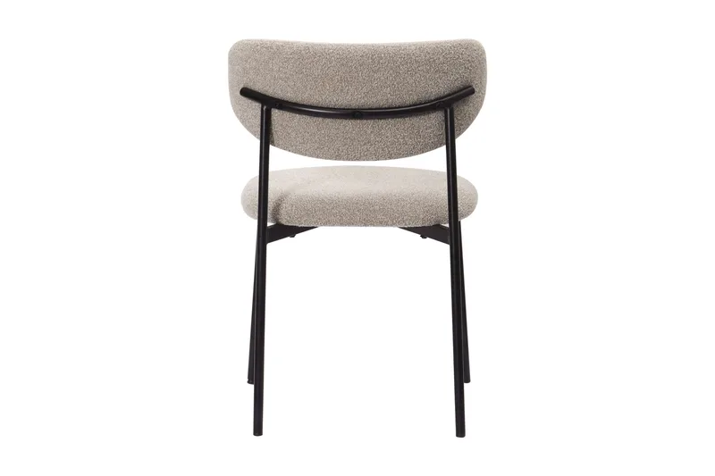 Lucy Matstol - Greige Bouclé / Metallben Svart - Möbler - Fåtölj & stolar - Matstol & köksstol