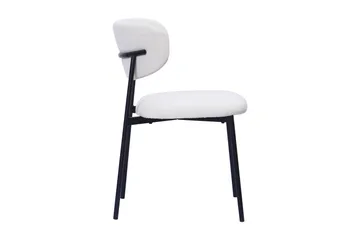 Lucy Matstol - Vit Bouclé / Metallben Svart - Möbler - Fåtölj & stolar - Matstol & köksstol