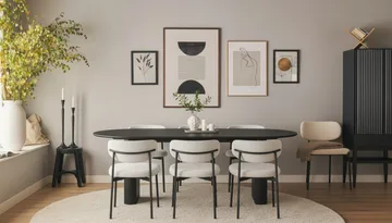 Lucy Matstol - Vit Bouclé / Metallben Svart - Möbler - Fåtölj & stolar - Matstol & köksstol