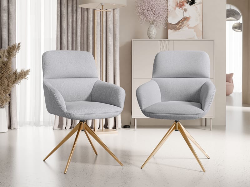 Lyrin Kontorsstol 2-pack - Grå - Möbler - Fåtölj & stolar - Kontorsstol & skrivbordsstol