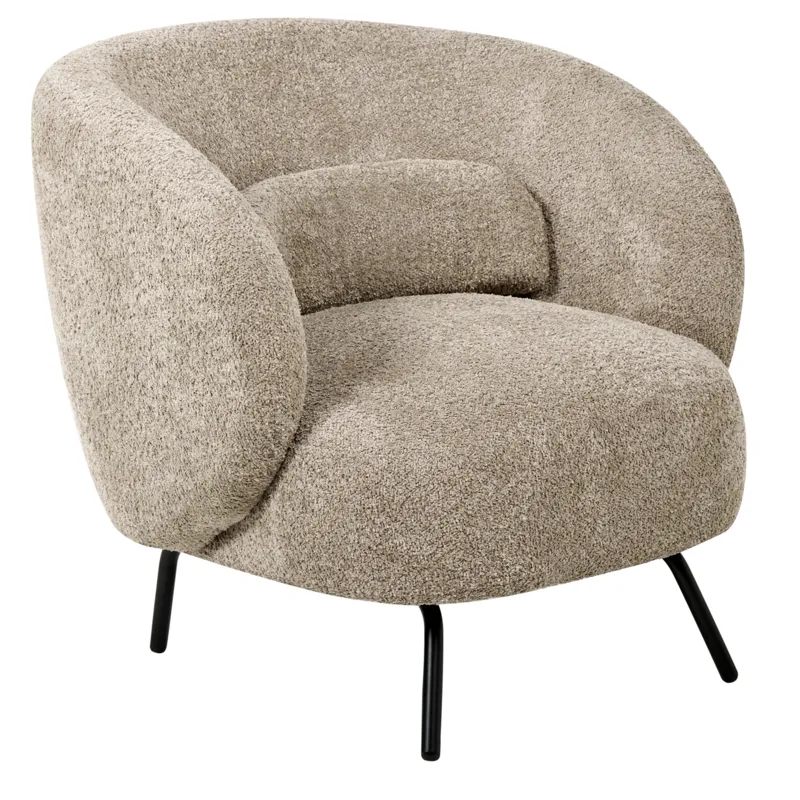 Makela Modern Rund Fåtölj i Boucle - Ljus Taupe - Möbler - Fåtölj & stolar - Fåtölj